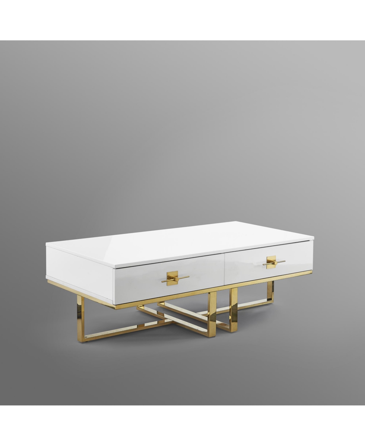 Nicole Miller Maui Rectangular Coffee Table -gold