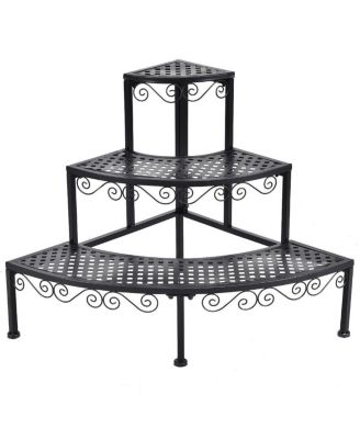 3-Tier Corner Metal Flower Ladder Plant Stand