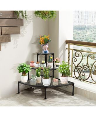 3-Tier Corner Metal Flower Ladder Plant Stand