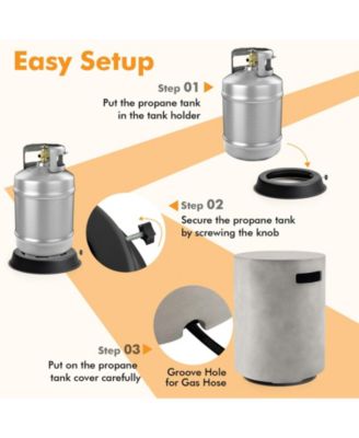 Outdoor Weather Resistant Tank Hideaway Table Fits Standard 20 LBS Propane Gas Tank for Fire Pits