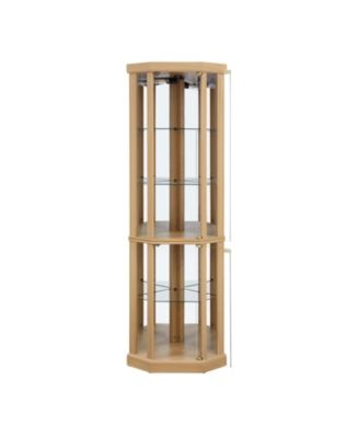 Corner Glass Curio Cabinet with Light