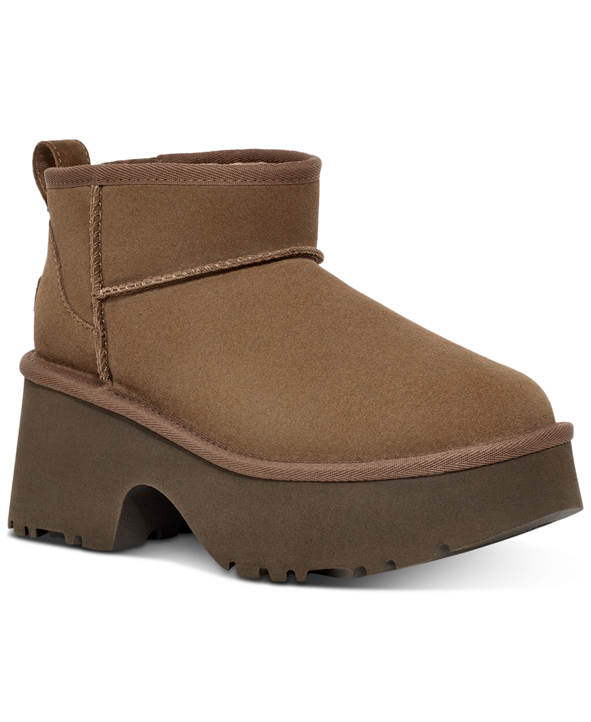 Shop Ugg Women's Classic Ultra Mini New Heights Boots In Hickory