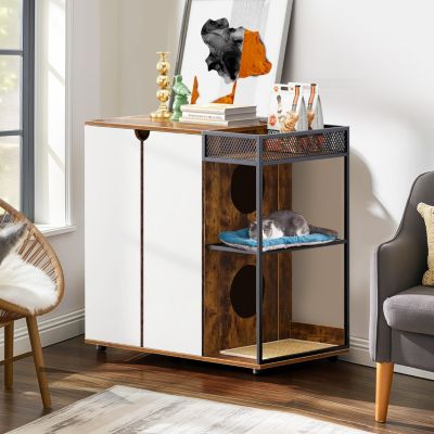 Streamdale Rustic Brown Cat Litter Cabinet