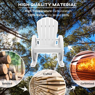 Oversized Slatted Adirondack Rocking Chair