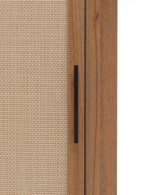 Streamdale Freestanding Corner Table with Rattan Door