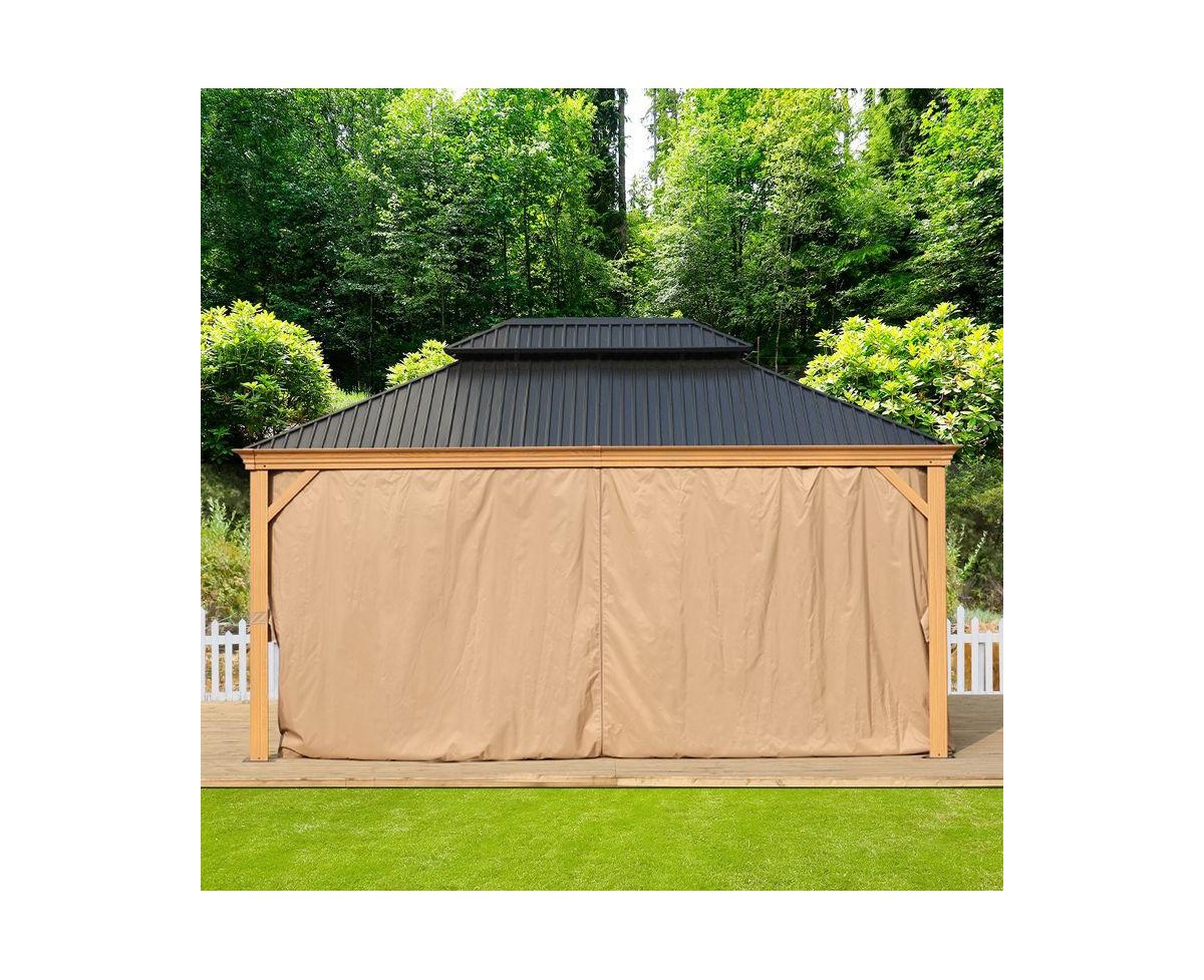Aoodor 15.84 Ft. W X 11.9 Ft. D Aluminium Patio Gazebo -- Black