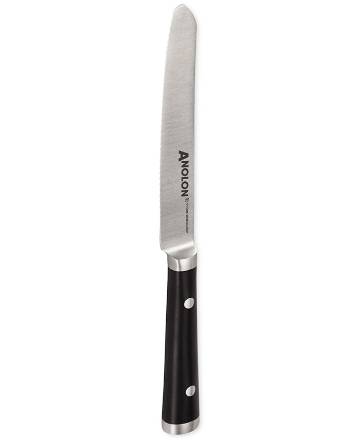 Anolon Cutlery 5" Japanese Stainless Steel Serrated Utility Knife with