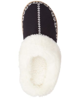Women's Clara Faux-Fur-Trim Clog Slippers