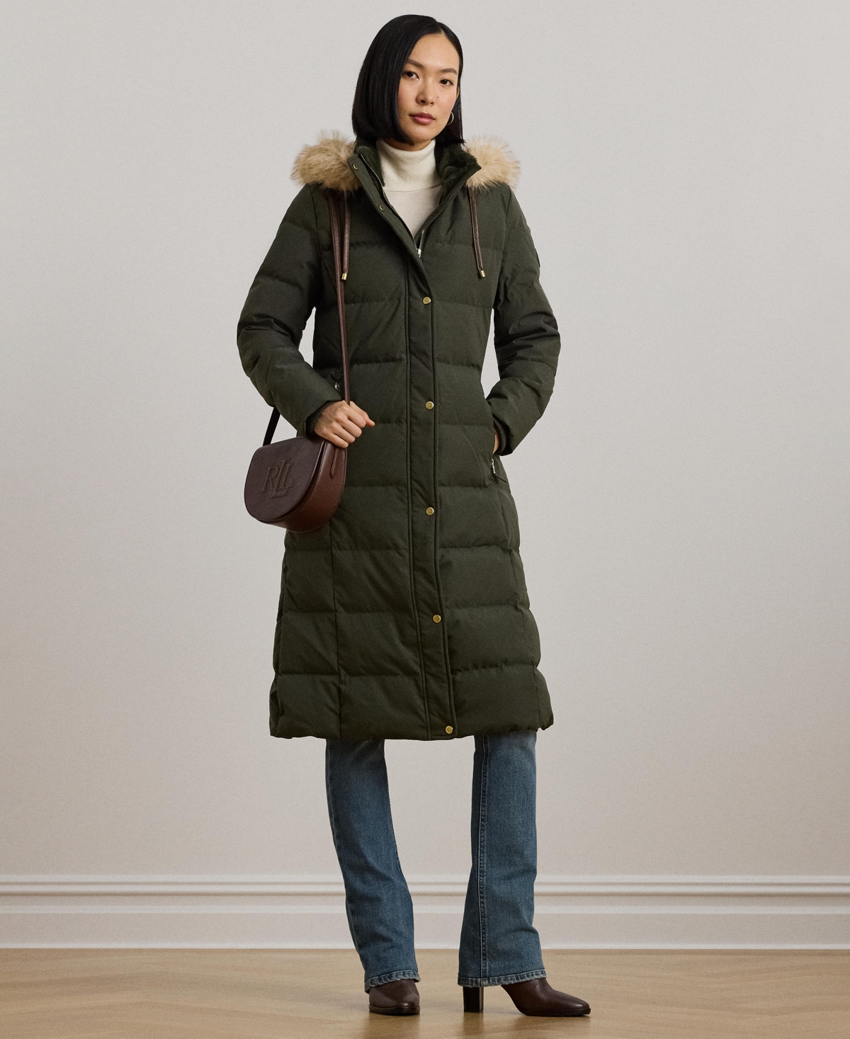 Ralph Lauren Women's Maxi Faux-fur-trimmed Hooded Puffer Coat In Litchfield