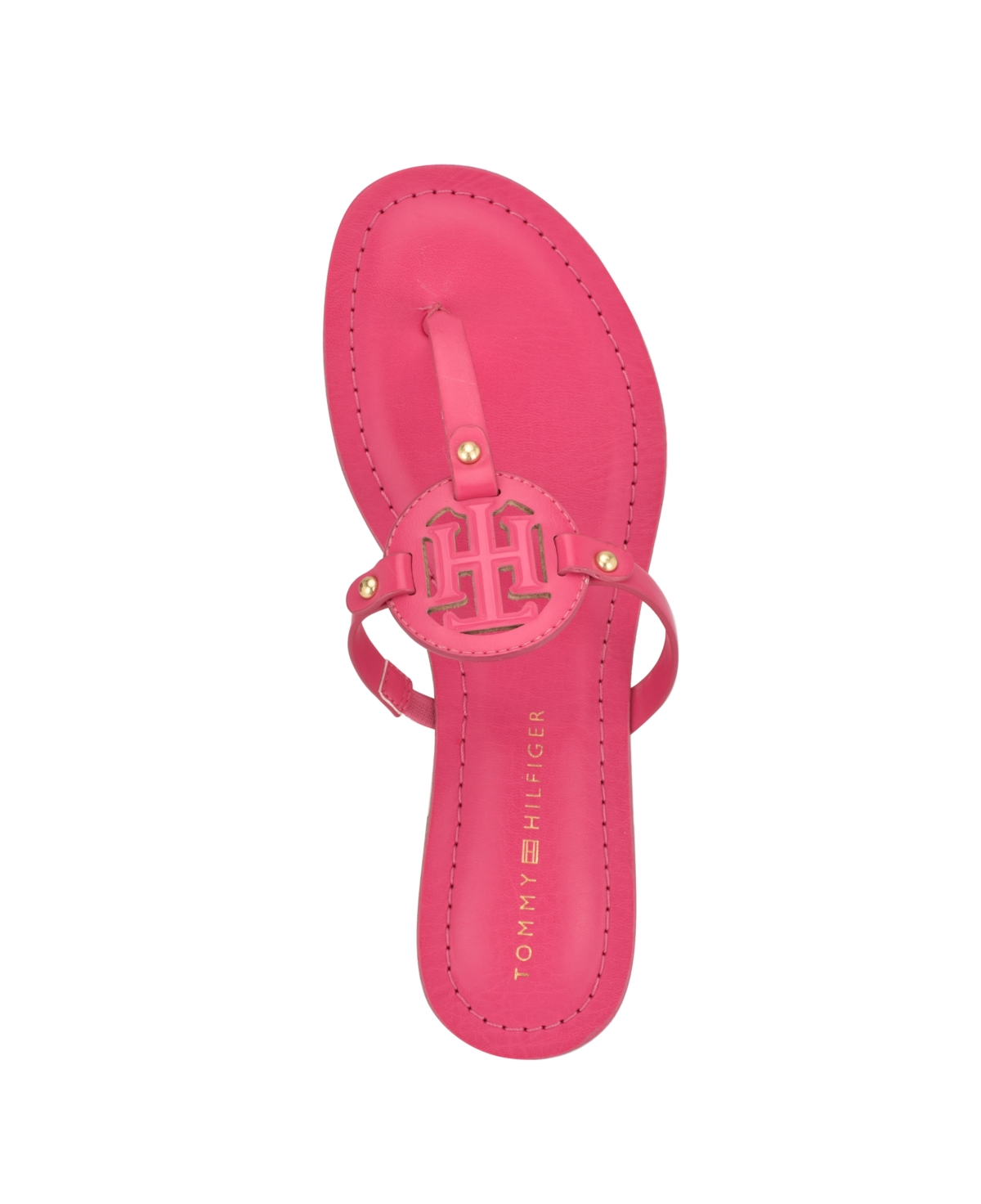 Tommy Hilfiger Women's Litzy Logo T-strap Flat Sandals In Pink