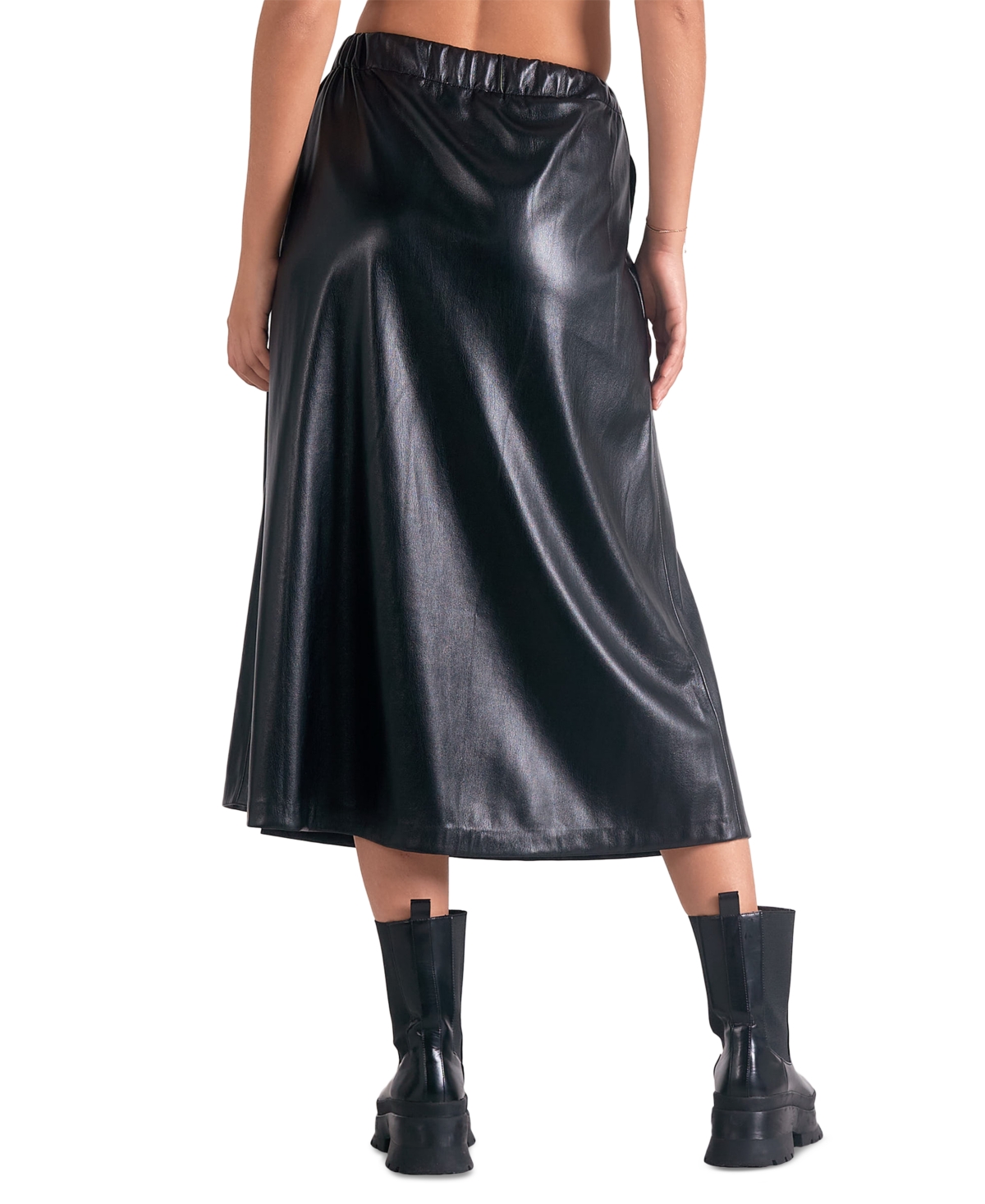 ELAN WOMEN'S FAUX-LEATHER SLIT SKIRT 