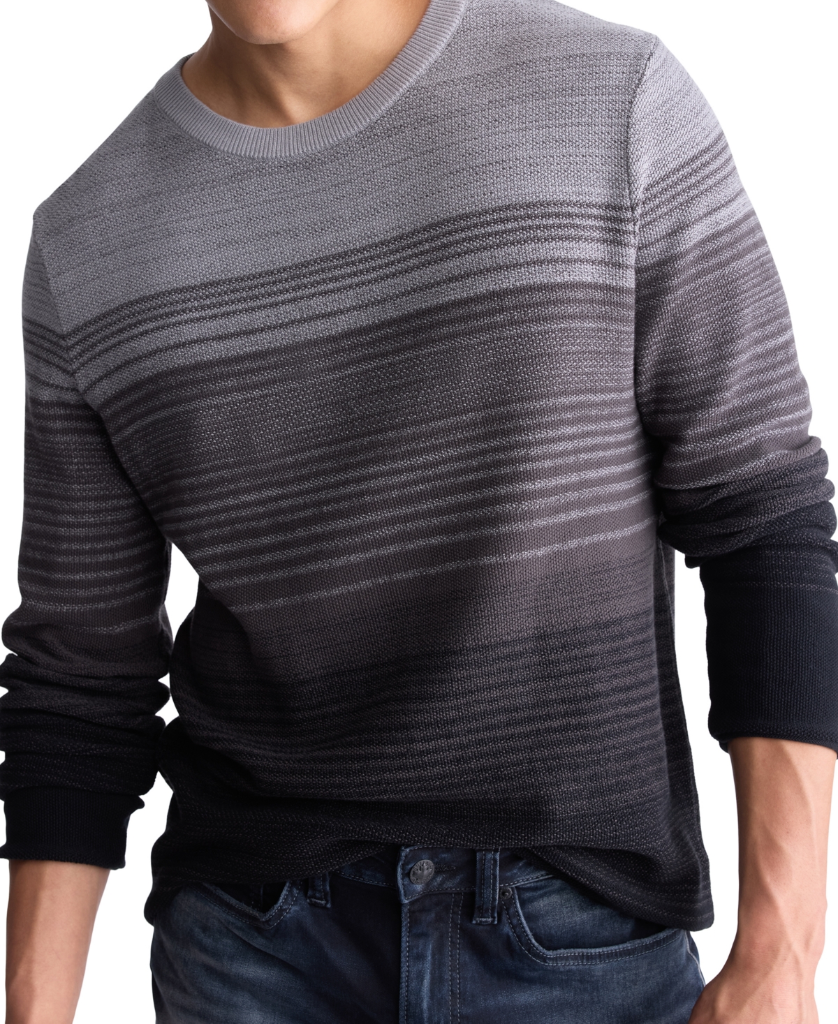 Men's Waldy Gradient Striped Knit Pullover Sweater