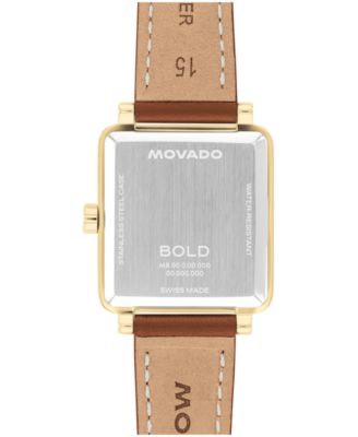 Women's Bold Evolution 2.0 Swiss Quartz Cognac Leather Watch 26mm