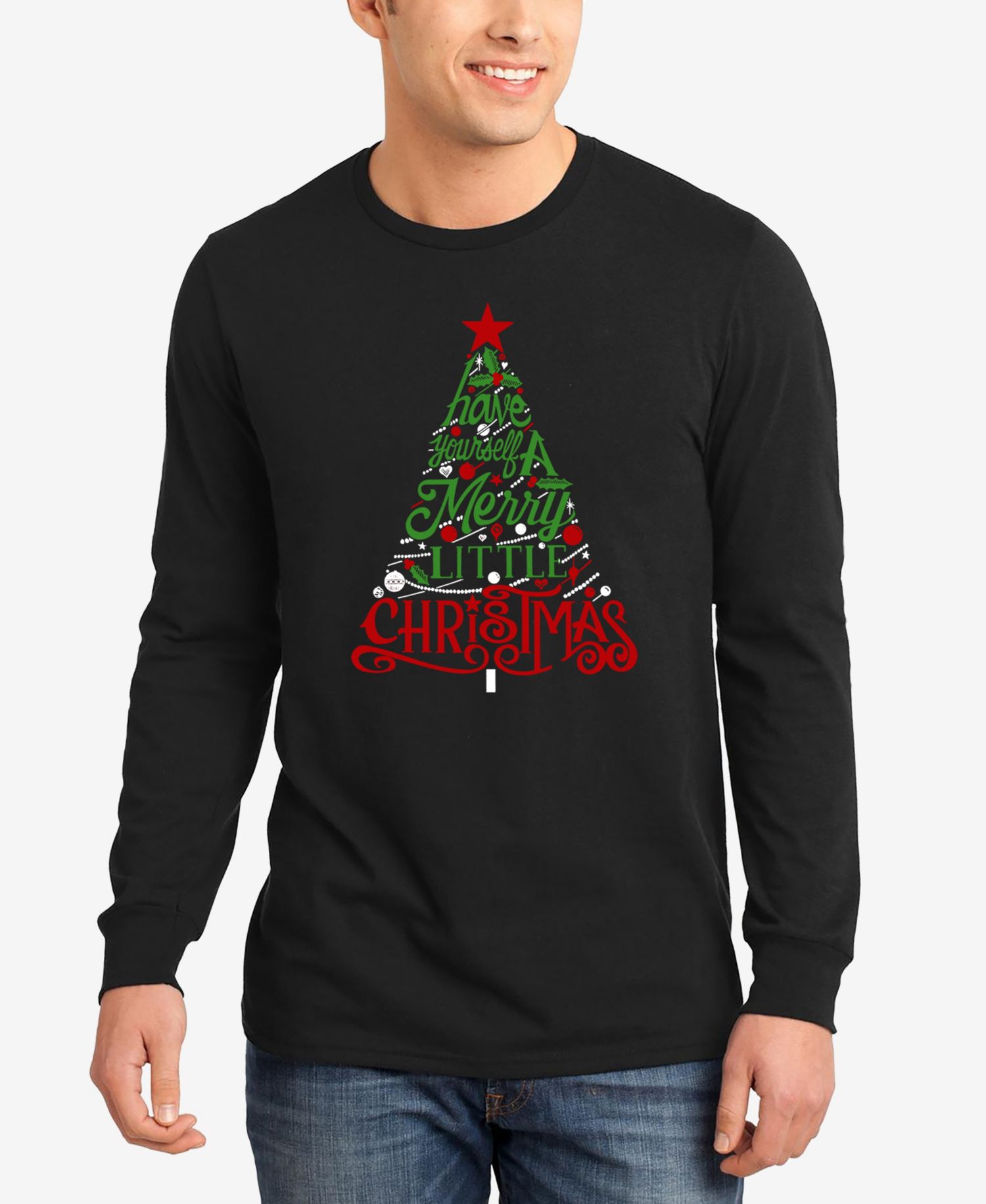 Men's Have Yourself a Merry Little Christmas Word Art Long Sleeve T-Shirt