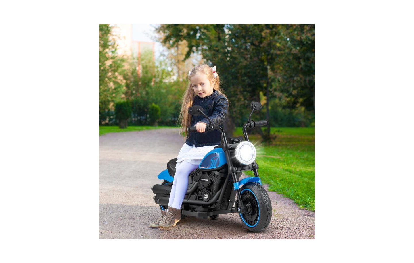 Детская игрушка VEBREDA Kids Electric Motorcycle with Training Wheels, Ages 3+, цвет: Синий — фото 10