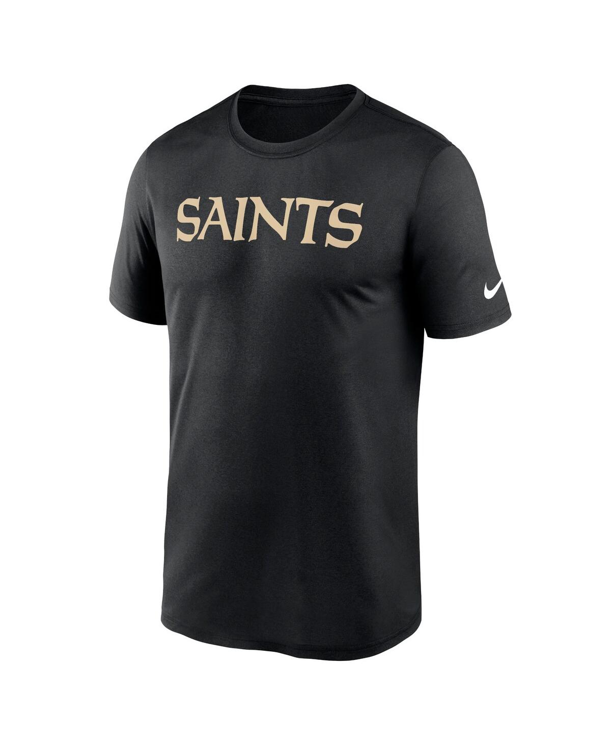 Nike Men's Black New Orleans Saints Primetime Wordmark Essential T-shirt In Black