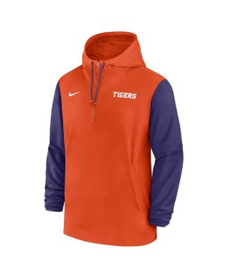 Men's Orange Clemson Tigers 2024 Sideline Pregame Player Half-Zip Hoodie