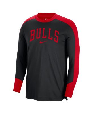 Men's Black Chicago Bulls 2024/25&nbsp;Authentic Pre-Game Legend Long Sleeve Shooting T-Shirt