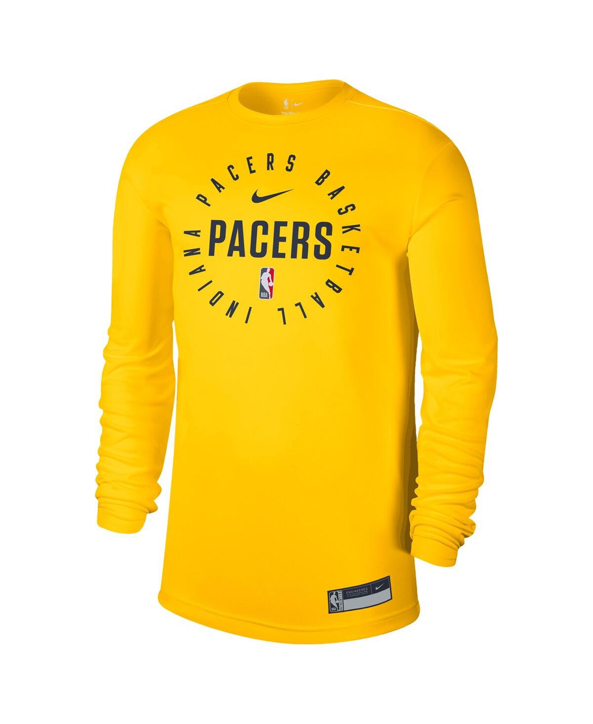 Nike Men'sIndiana Pacers 2024/25 Legend On-Court Practice Long Sleeve T-Shirt - Gold