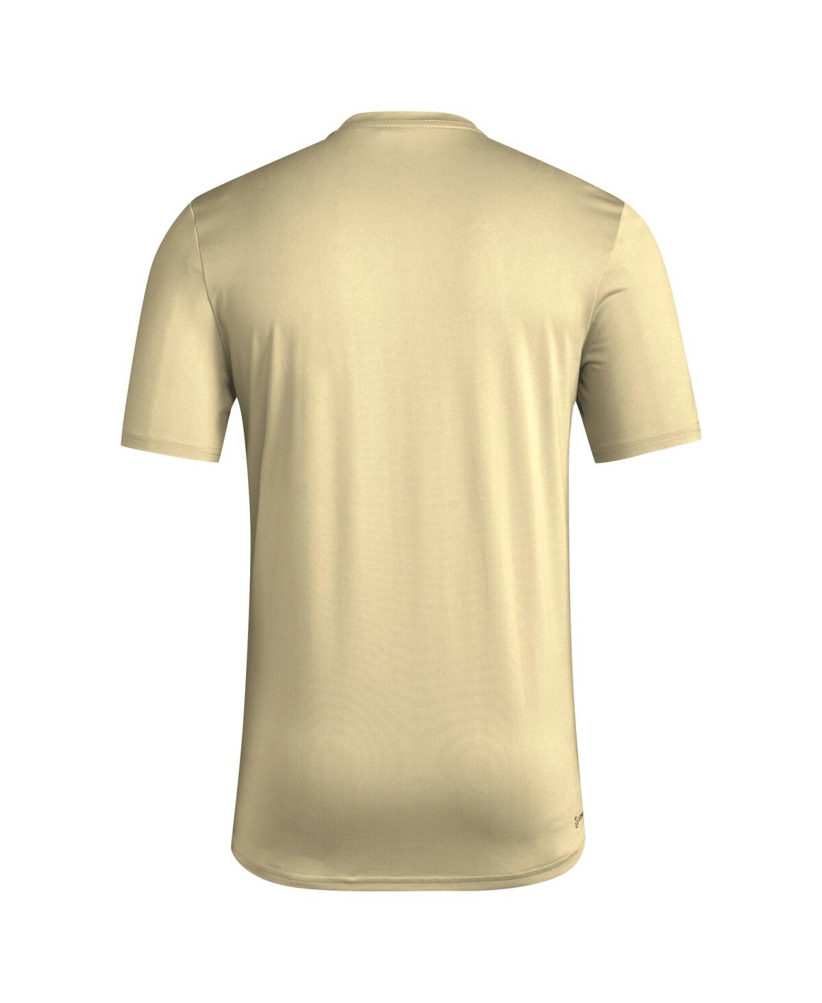 Adidas Men'sGeorgia Tech Yellow Jackets Locker Football Pre-Game Aeroready T-Shirt - Gold