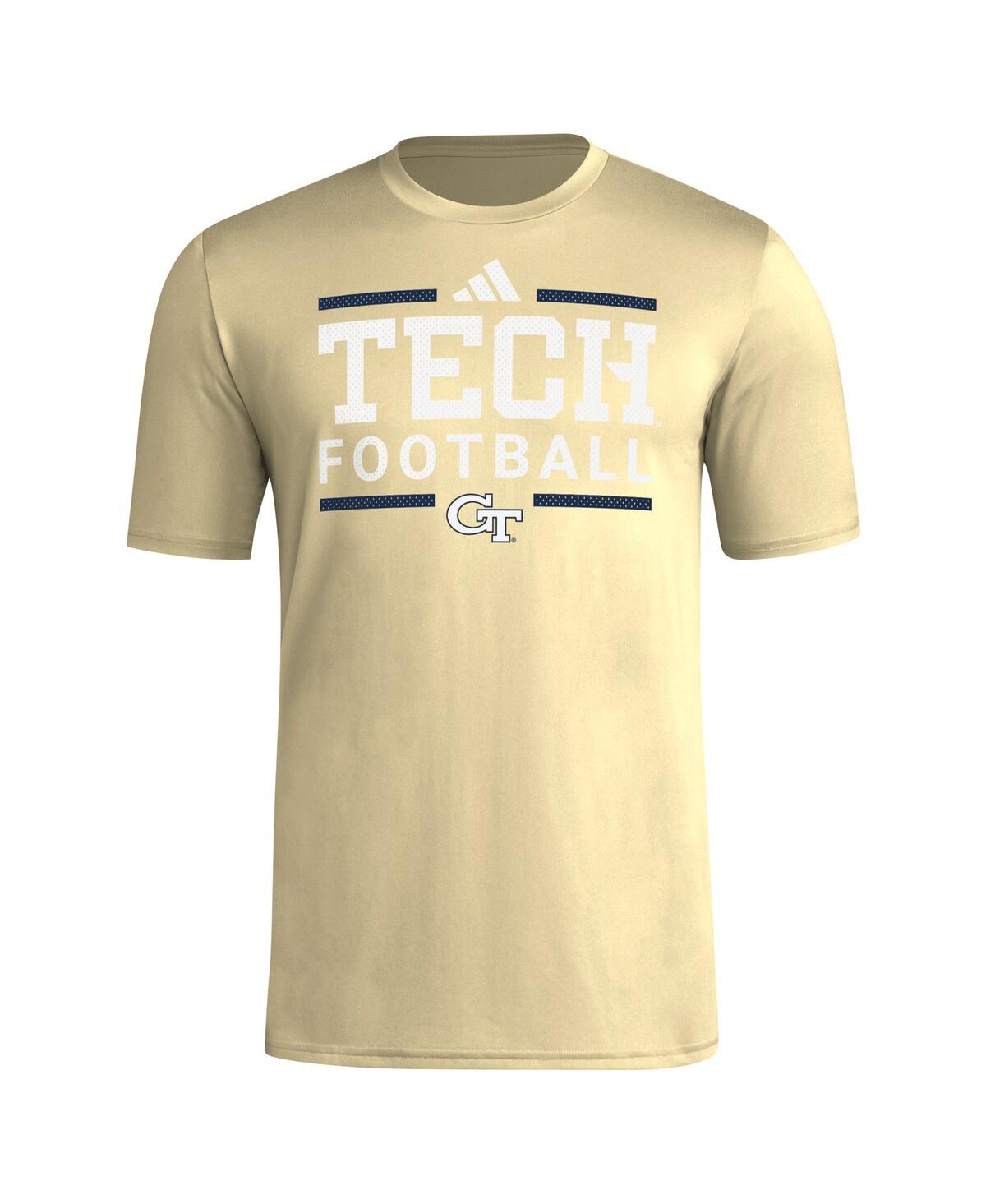Adidas Men'sGeorgia Tech Yellow Jackets Locker Football Pre-Game Aeroready T-Shirt - Gold