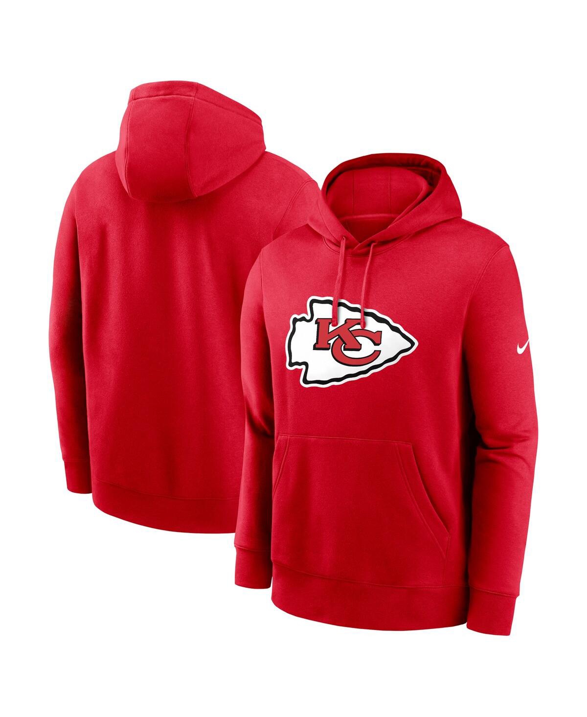 Nike Men's Red Kansas City Chiefs Club Logo Pullover Hoodie In Red