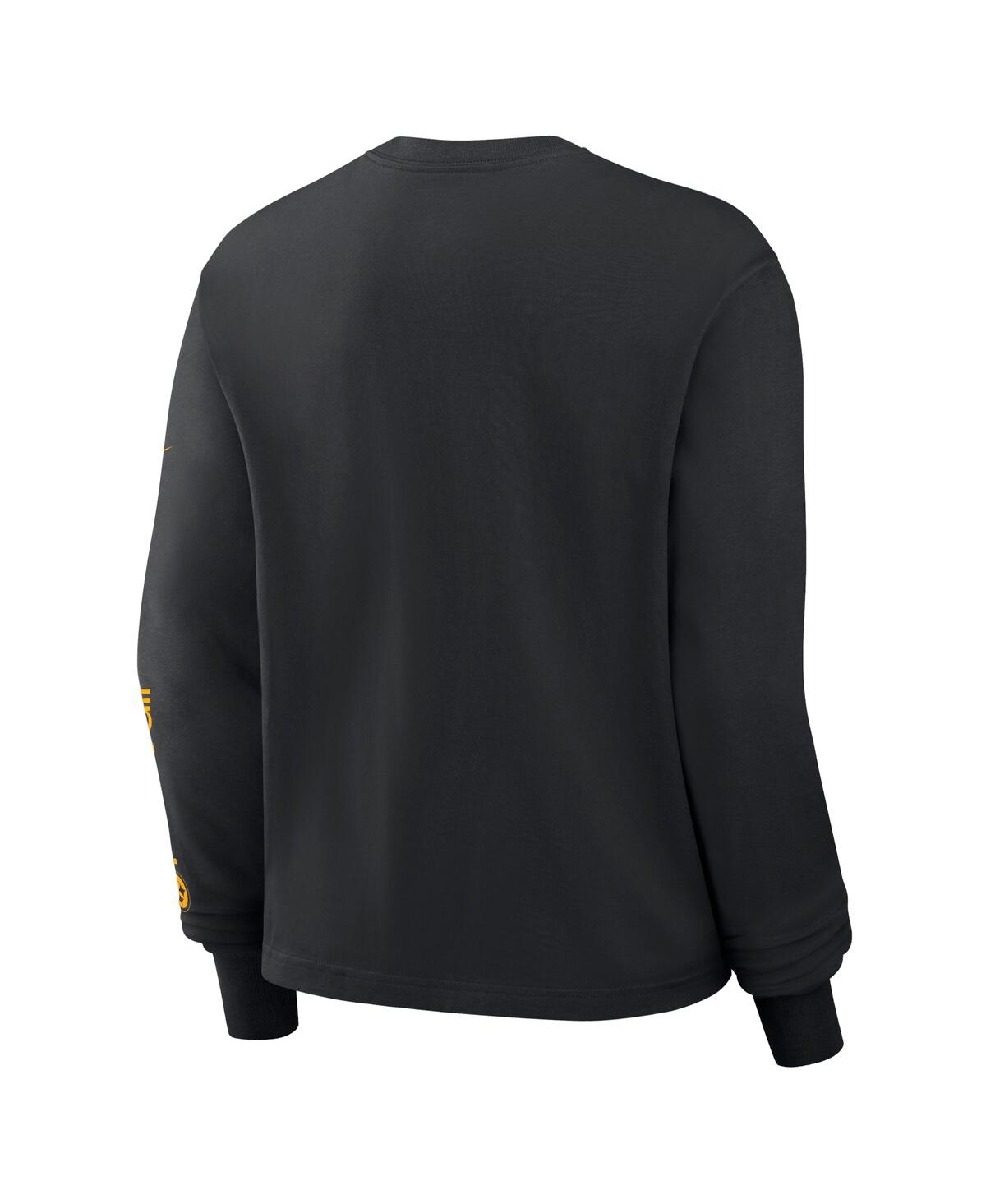 Nike Women'sPittsburgh Steelers Boxy Long Sleeve T-Shirt - Black