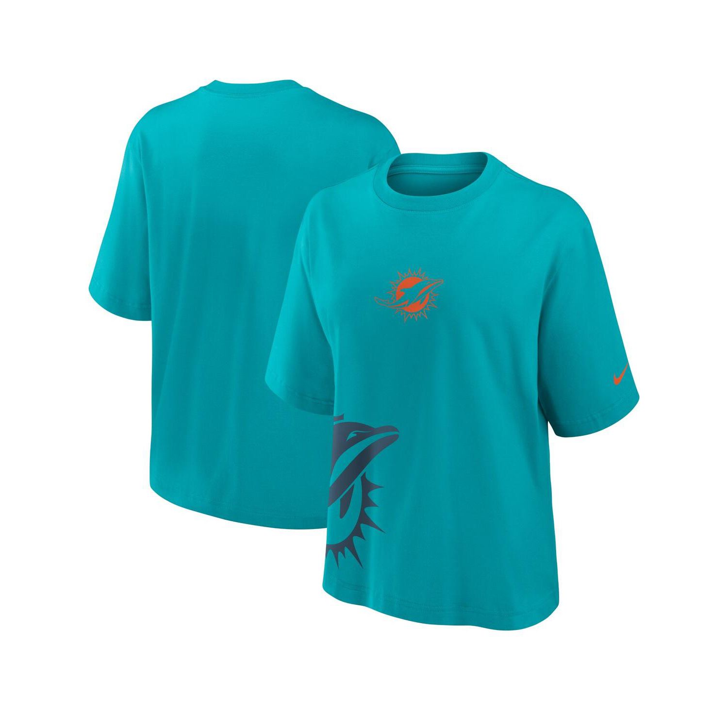 Women's Aqua Miami Dolphins Boxy T-Shirt