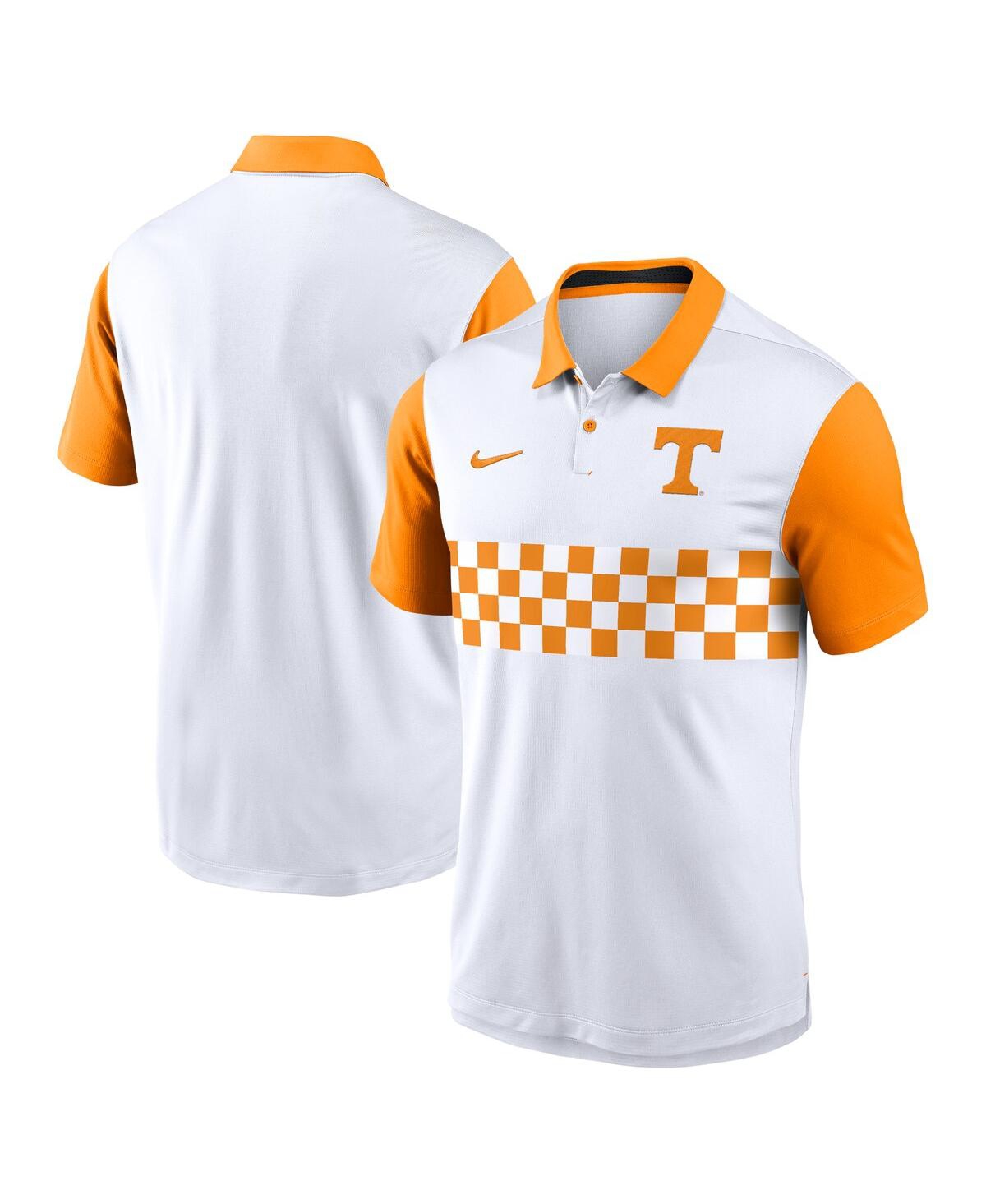 Nike Men's White Tennessee Volunteers Primetime Campus Vapor Performance Polo In White,tennessee Orange