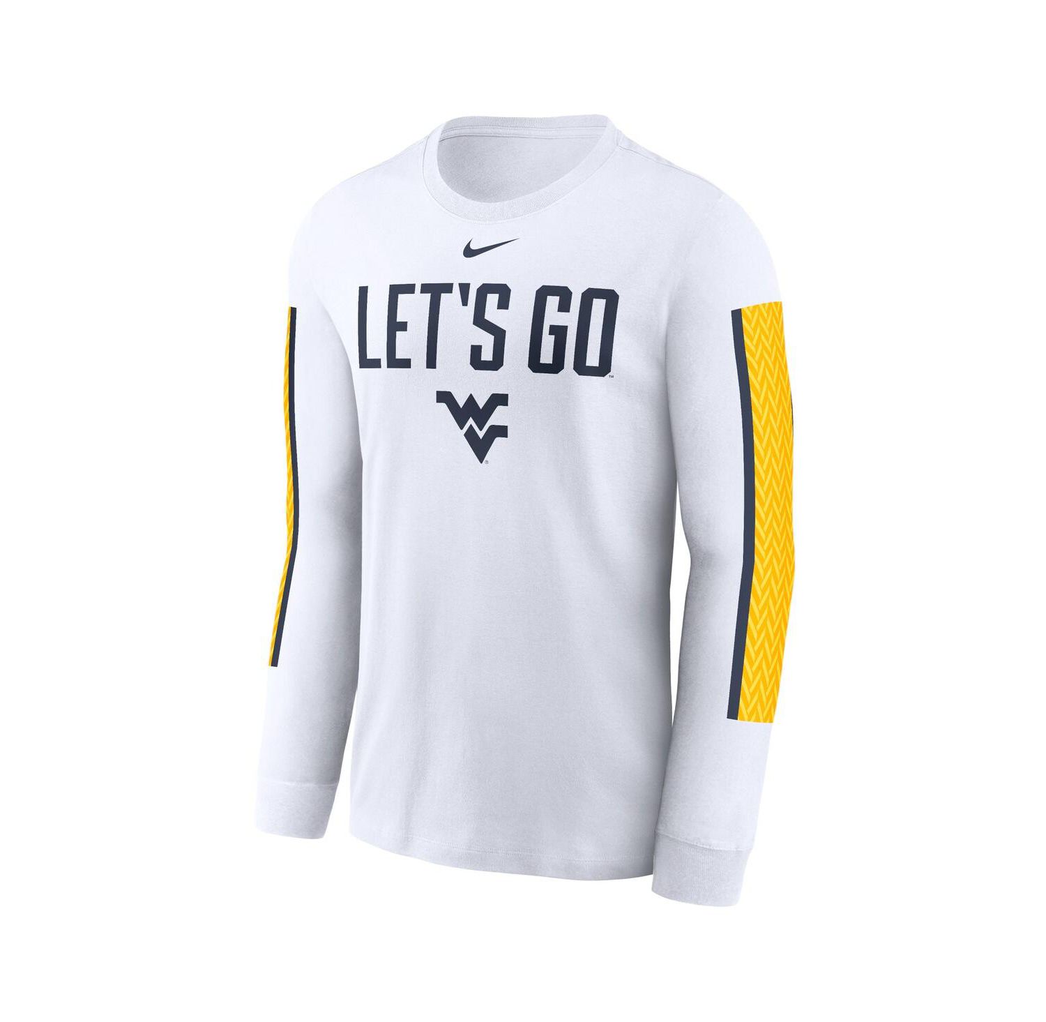 Men's White West Virginia Mountaineers Local Spirit Slogan Long Sleeve T-Shirt