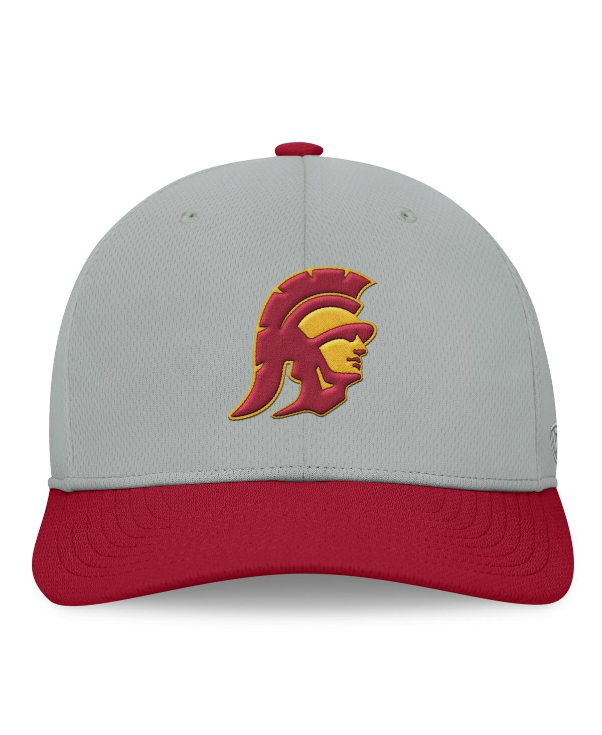 Top Of The World Men's Gray/cardinal Usc Trojans Mick Flex Hat In Gray,cardinal