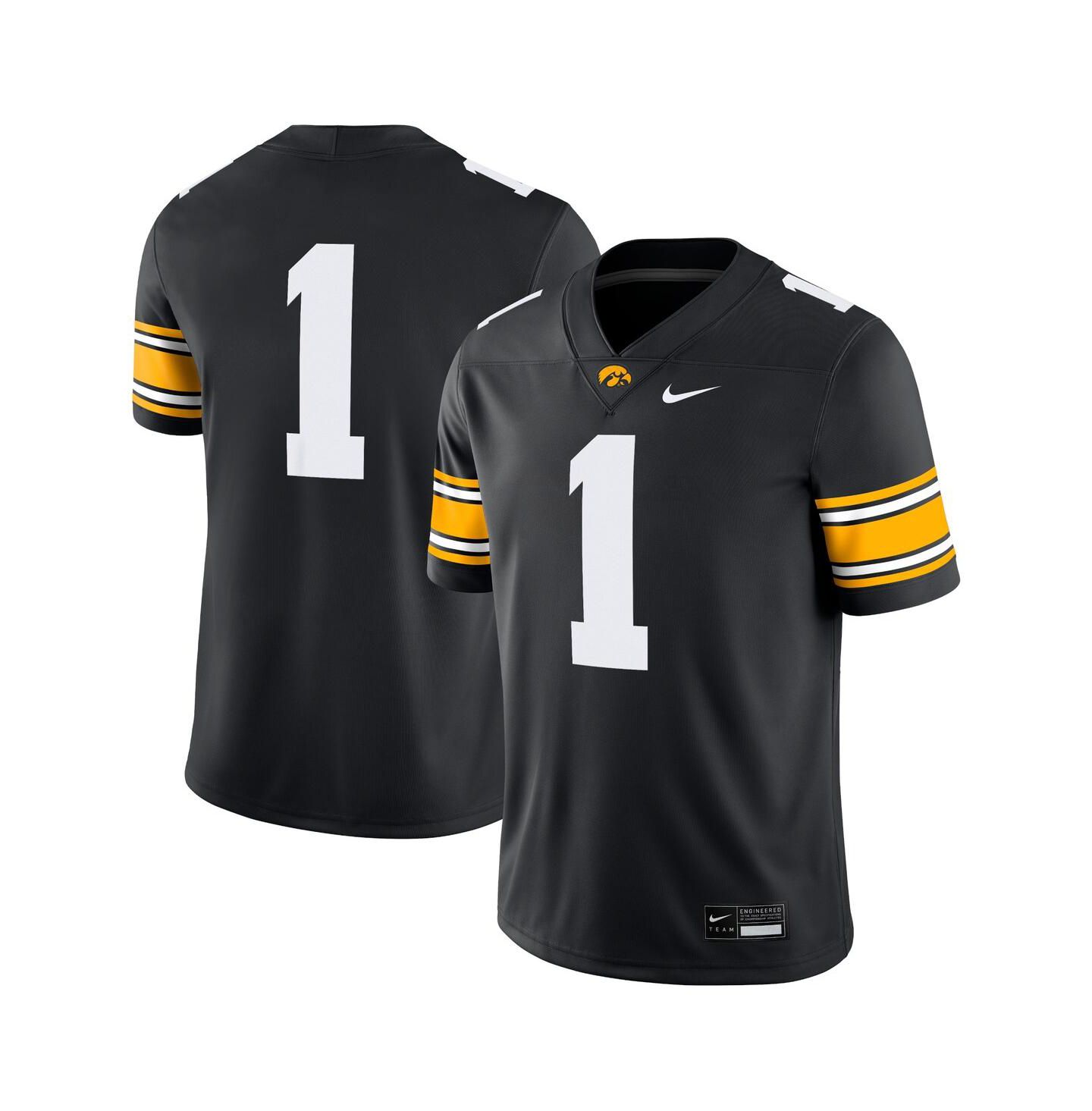 Мужской топ Nike 1 Black Iowa Hawkeyes Game Jersey — фото 1