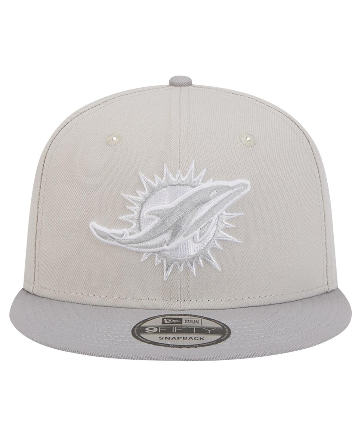 New Era Men'sGray Miami Dolphins Two-Tone Color Pack 9FIFTY Snapback Hat - Stone, Gray