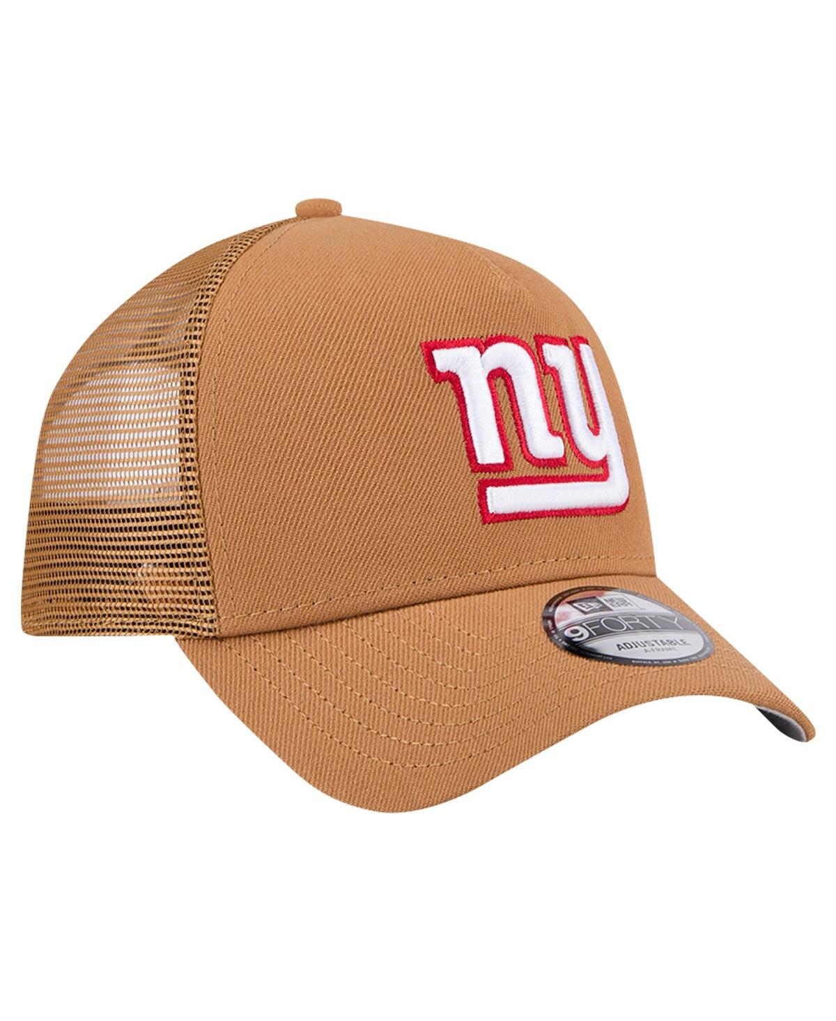 NEW ERA MEN'S BROWN NEW YORK GIANTS COLOR PACK A-FRAME TRUCKER 9FORTY ADJUSTABLE HAT 
