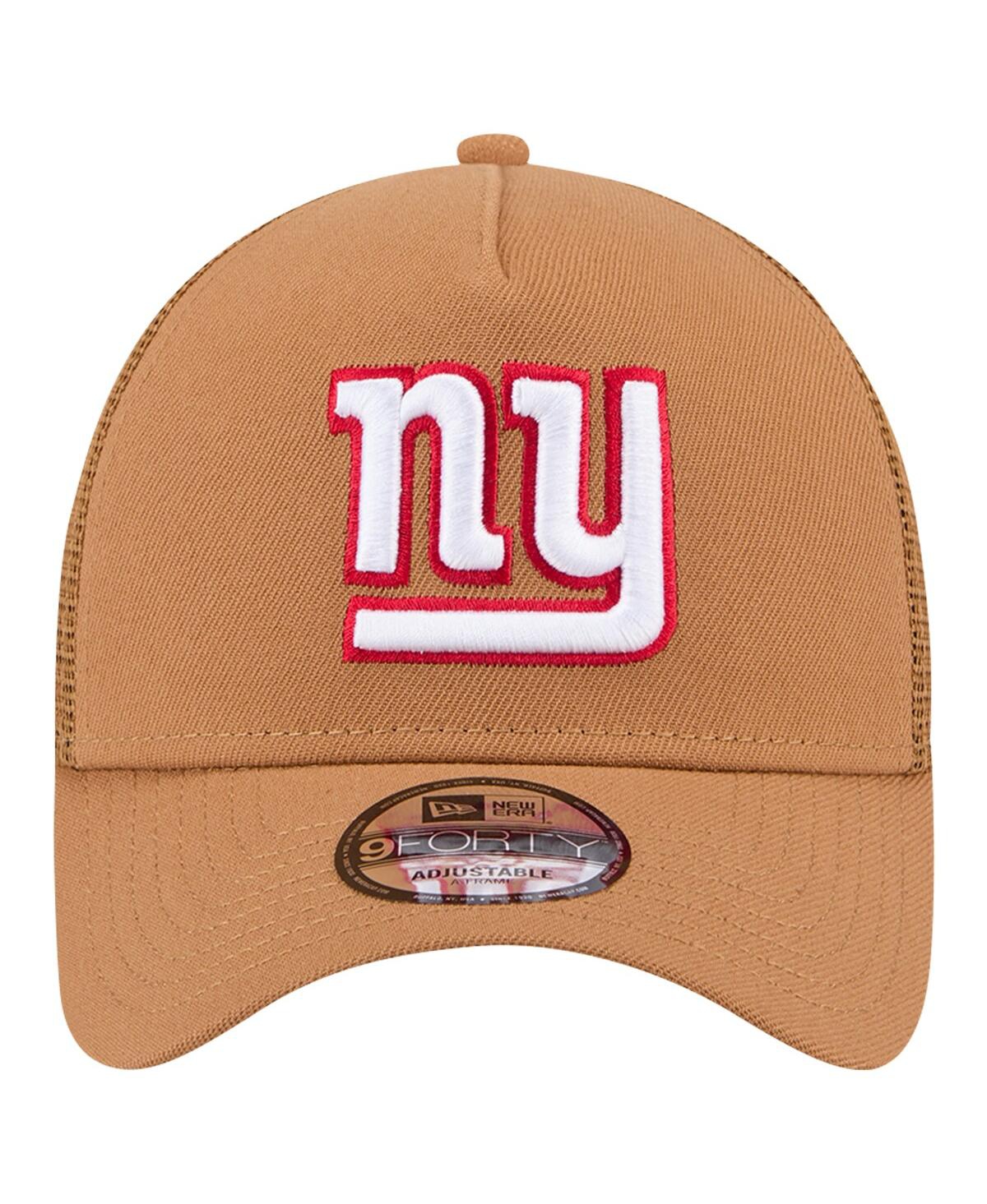 NEW ERA MEN'S BROWN NEW YORK GIANTS COLOR PACK A-FRAME TRUCKER 9FORTY ADJUSTABLE HAT 