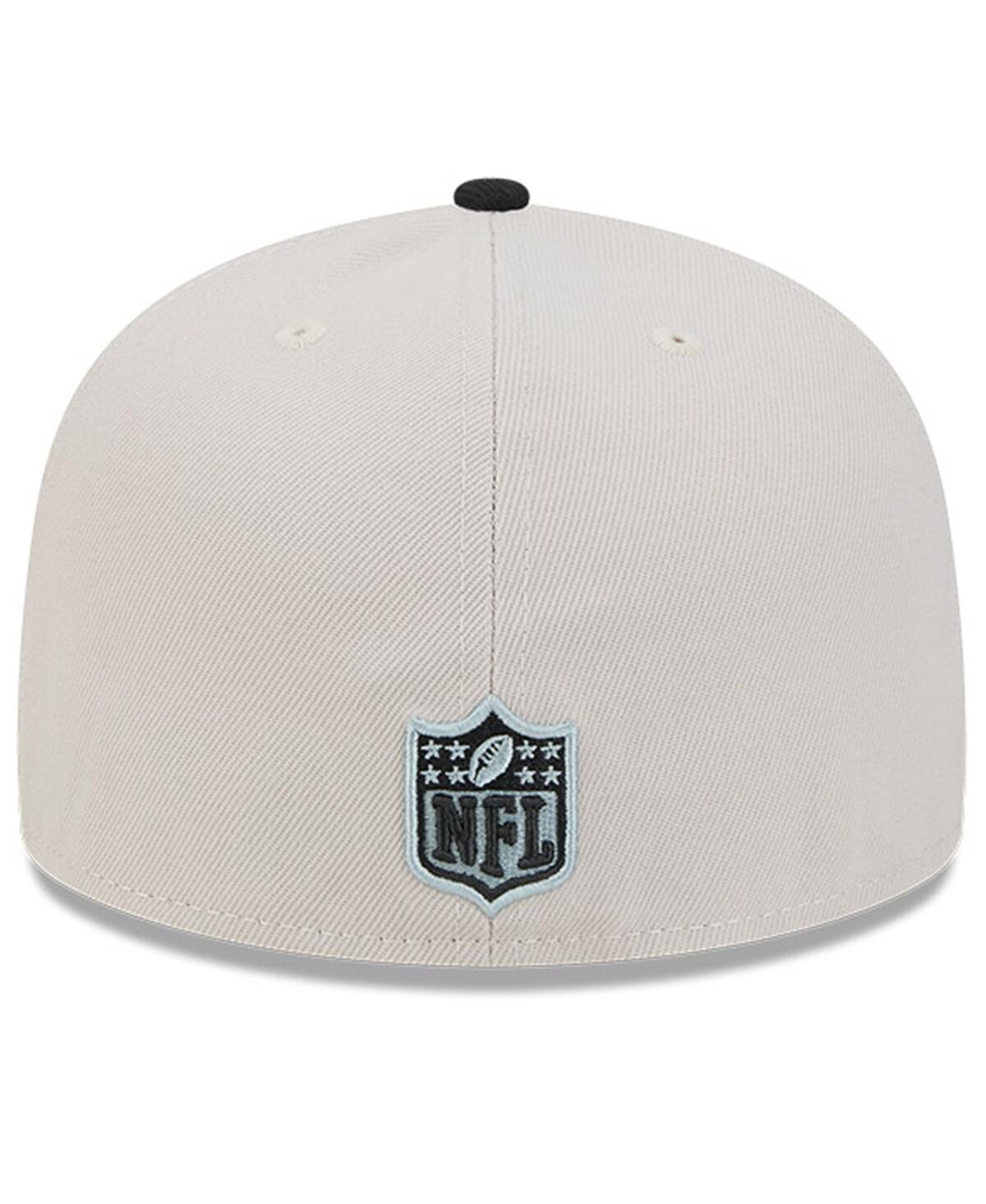 New Era Men'sBlack Las Vegas Raiders 2024 Sideline Historic 59FIFTY Fitted Hat - Stone, Black