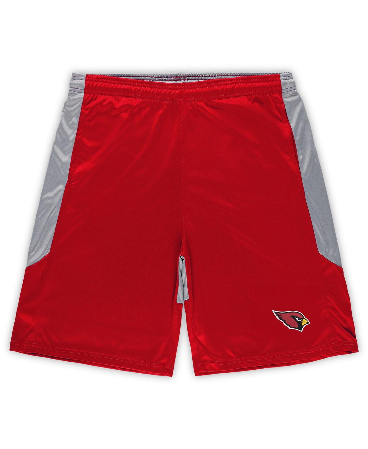 Fanatics Men'sArizona Cardinals Big Tall Team Logo Shorts - Cardinal, Silver