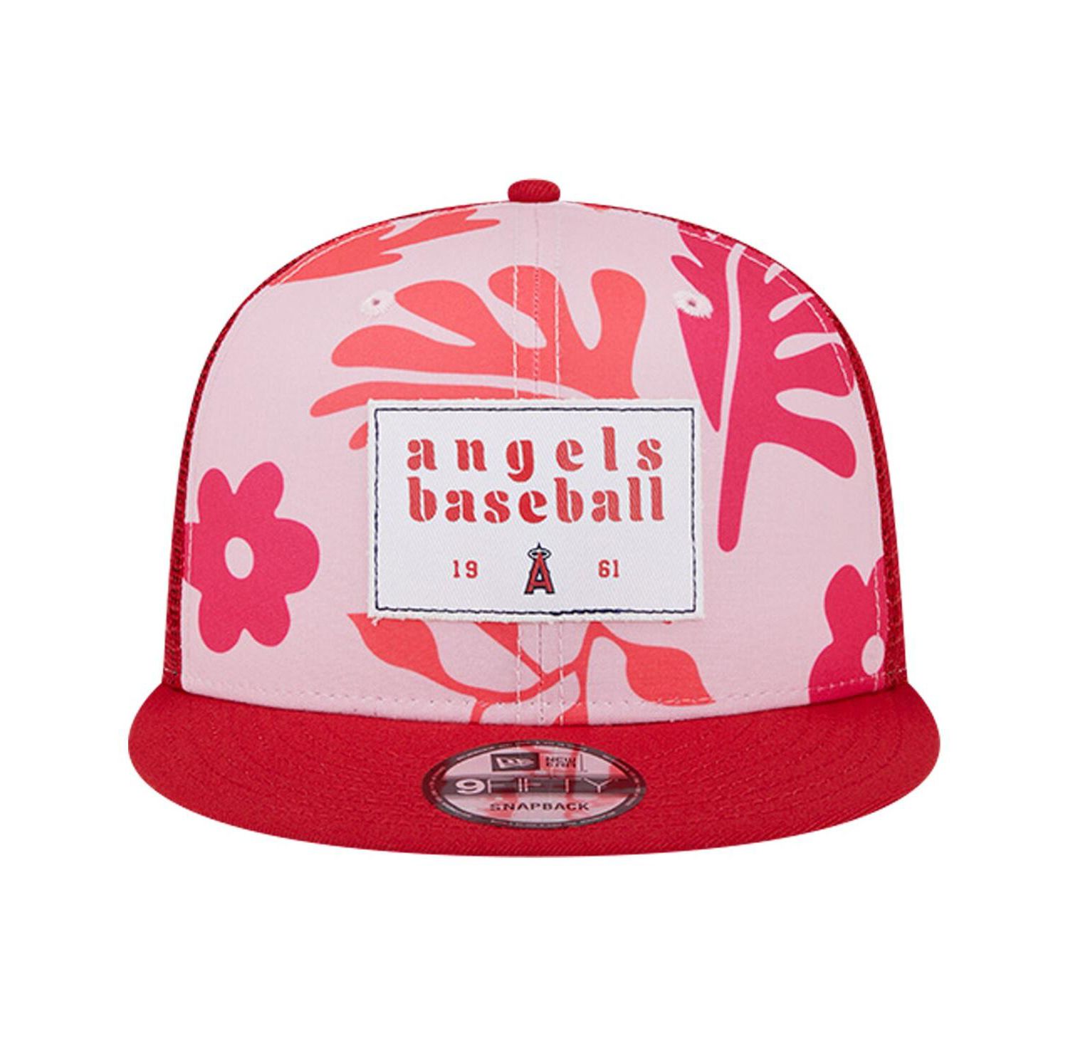 Men's Red Los Angeles Angels Bikini Bottom Trucker 9FIFTY Snapback Hat