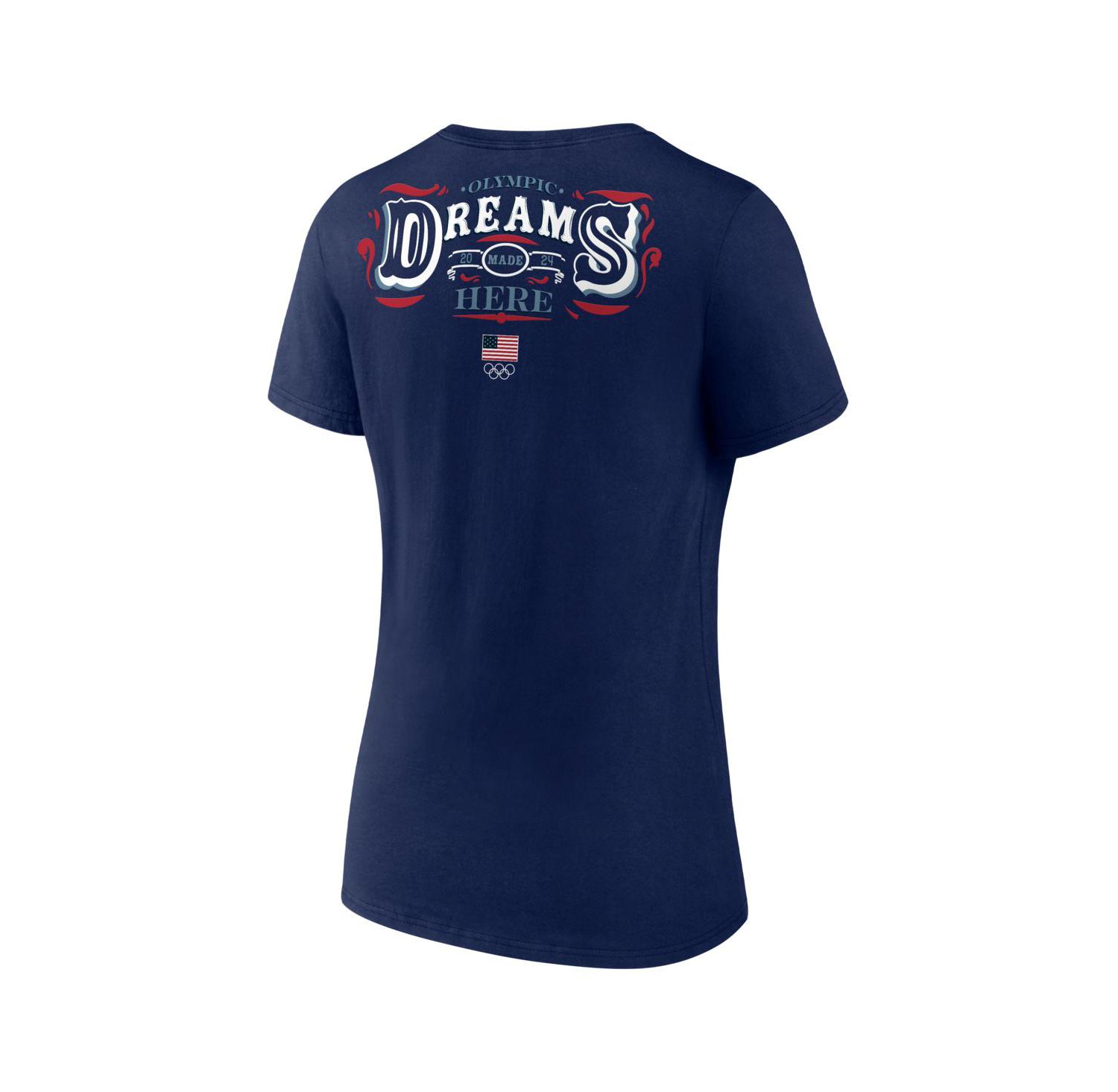Women's Navy Team USA Paris 2024 Summer Olympics Dreams Are Made Here V-Neck T-Shirt