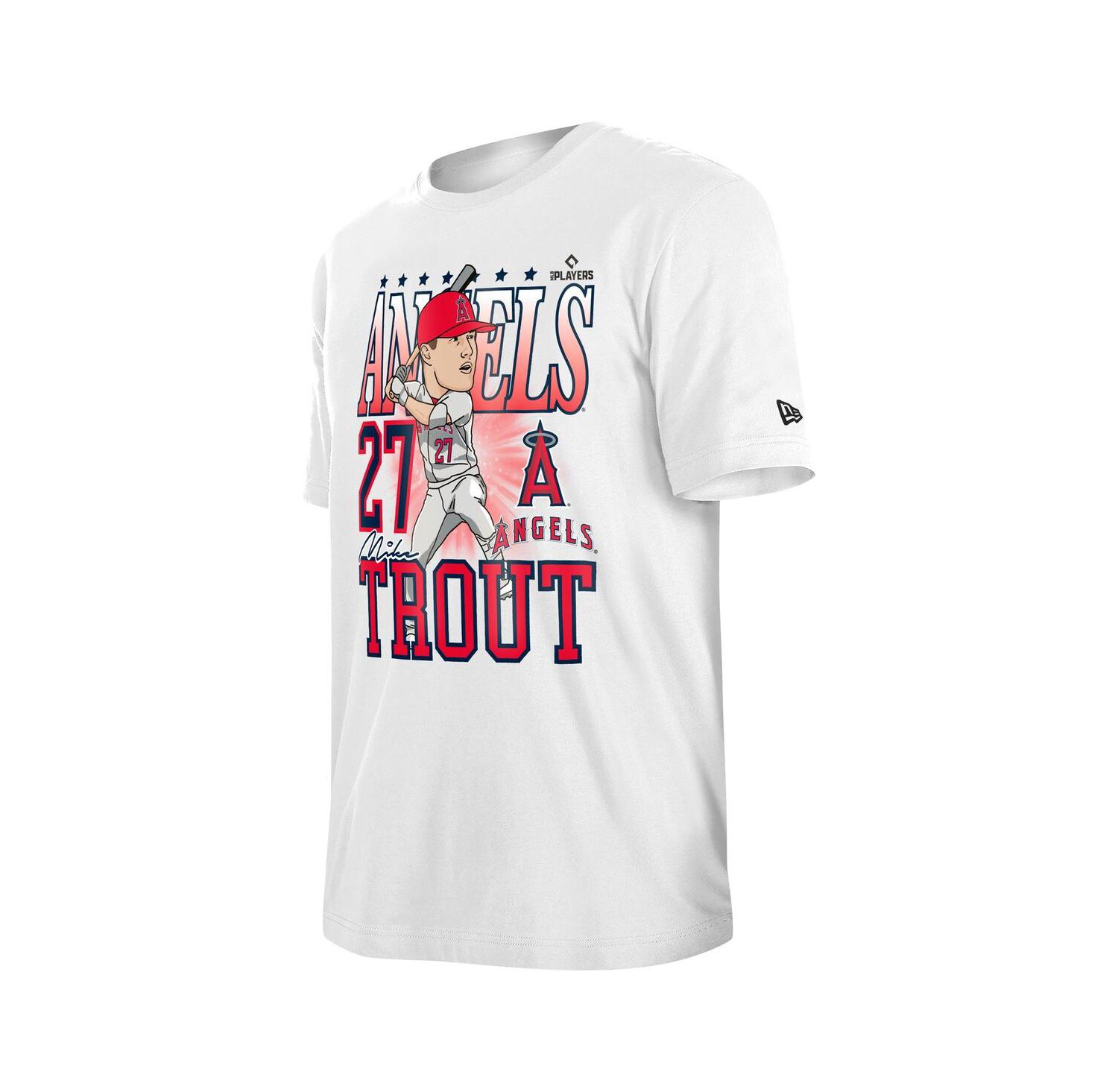 Men's Mike Trout White Los Angeles Angels Caricature T-Shirt