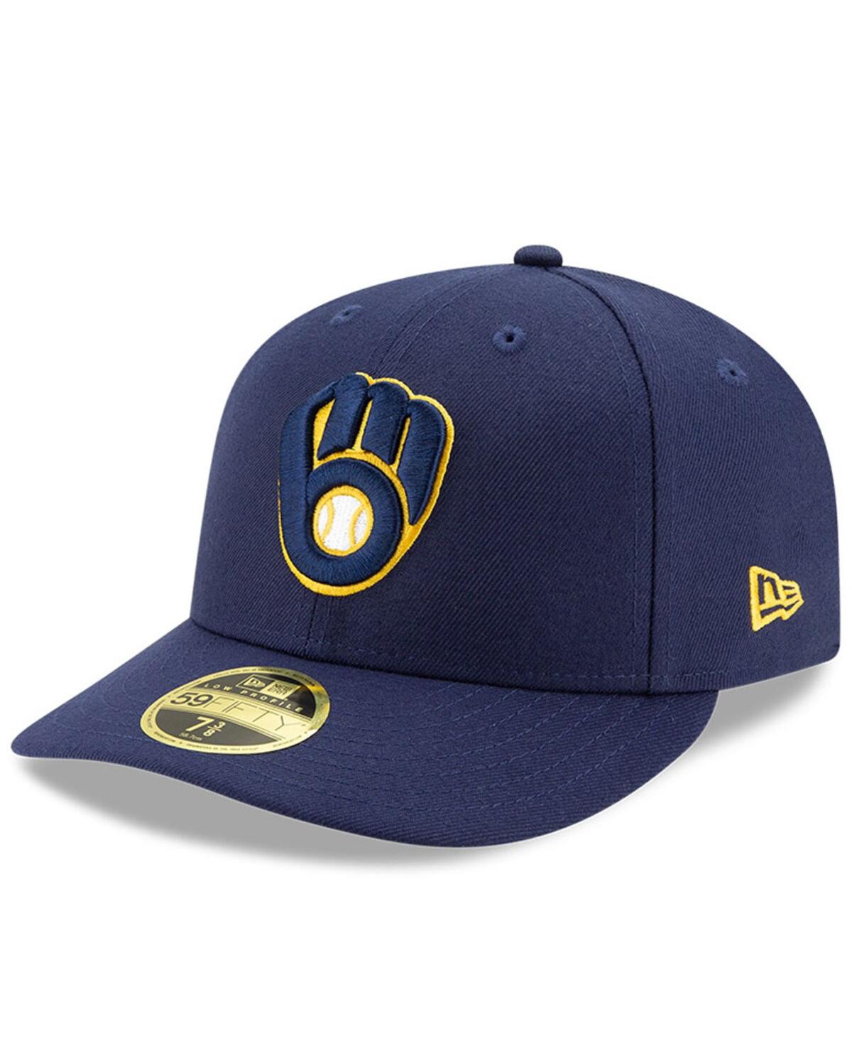 New Era Men'sMilwaukee Brewers National Baseball Hall of Fame Low Profile 59FIFTY Fitted Hat - Navy