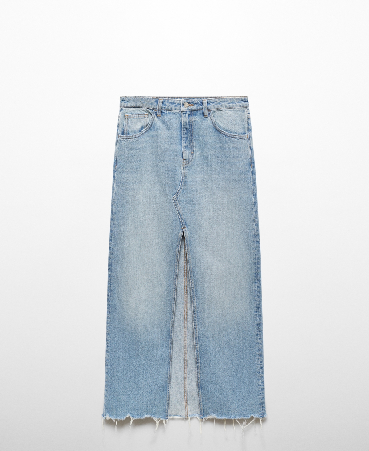 Mango Women's Frayed Hem Denim Skirt