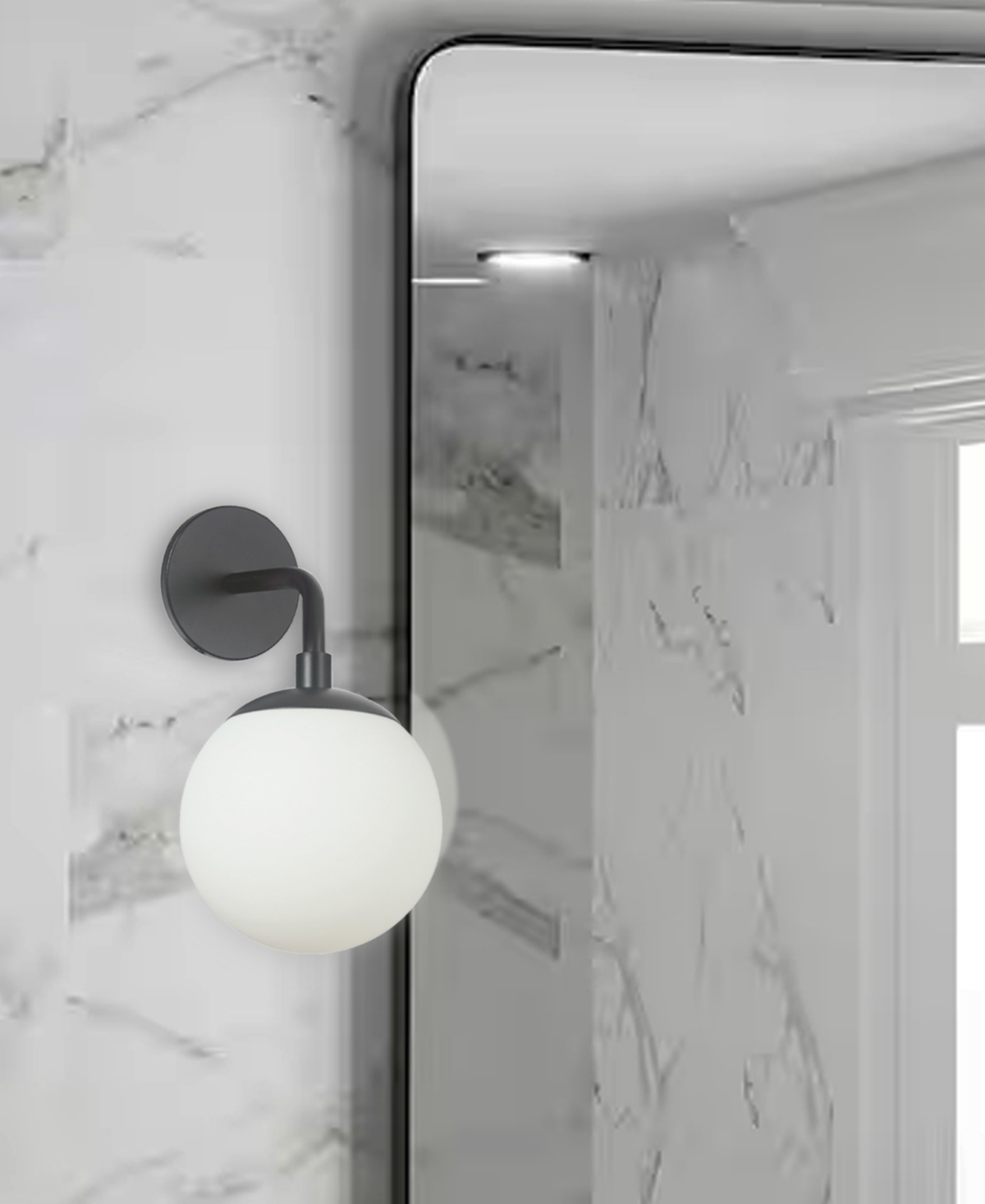 Dainolite Glass, Metal Dayana Down Light Wall Sconce with Glass - Matte Black