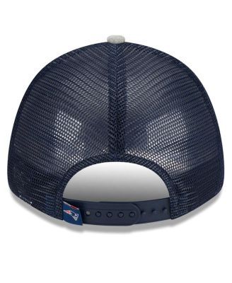 Men's Heather Gray/Navy New England Patriots Pop Trucker 9FORTY Adjustable Hat
