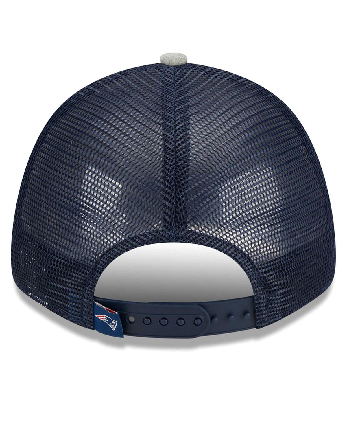 New Era Men'sNavy New England Patriots Pop Trucker 9FORTY Adjustable Hat - Heather Gray, Navy