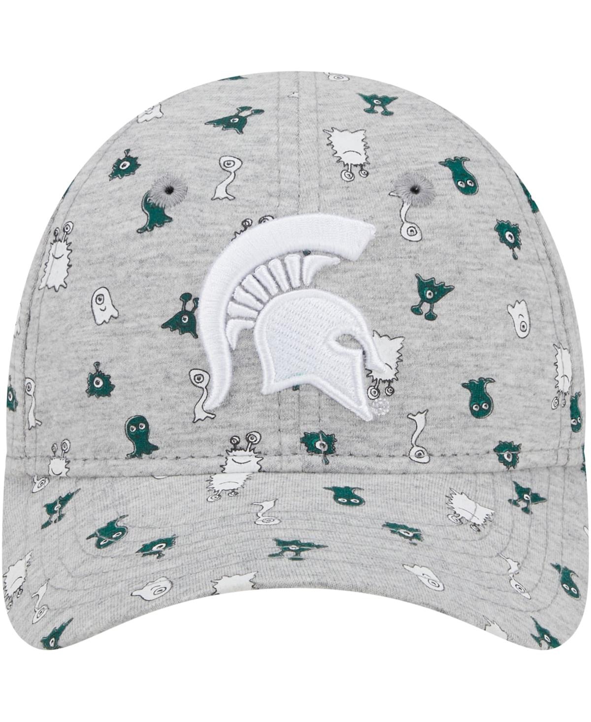 New Era Toddler Heather Gray Michigan State Spartans Allover Print Critter 9forty Flex Hat In Heather Gray