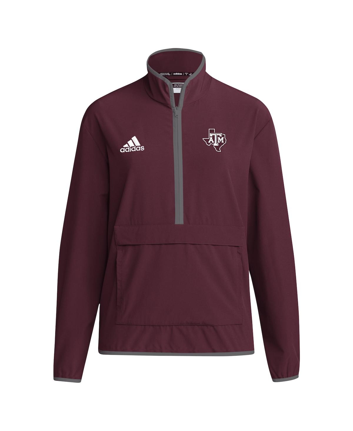 Adidas Men's Texas A M Aggies Coaches Sideline Half-Zip Jacket