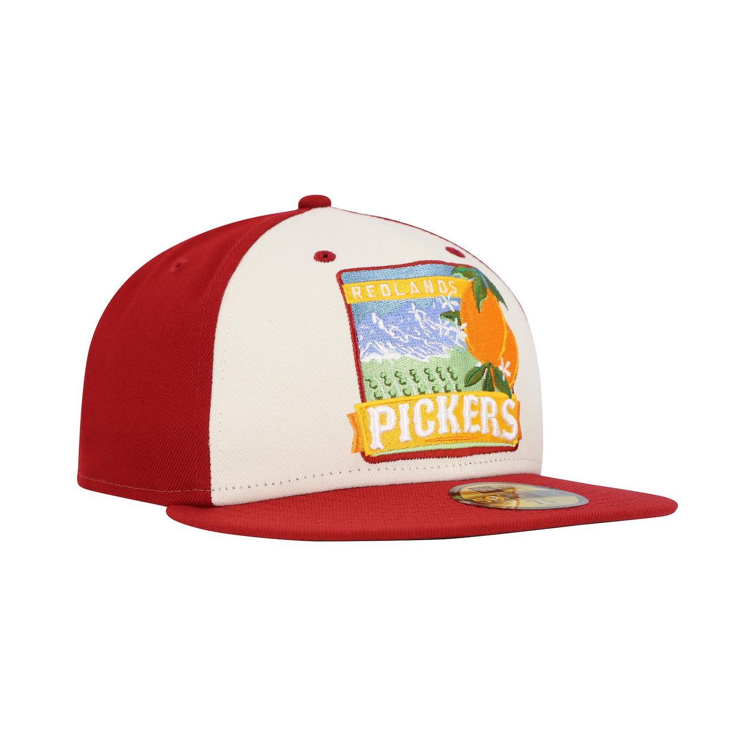 Men's White/Red Inland Empire 66ers Theme Night Redlands Pickers 59FIFTY Fitted Hat