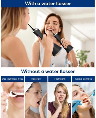 LP211 Cordless Advanced Water Flossers for Teeth, 5 Cleaning Modes Rechargeable Power Dental Flosser 8 Replacement Jet Tips IPX 7 Waterproof Dental Irrigator with Portable Travel Storage Pouch