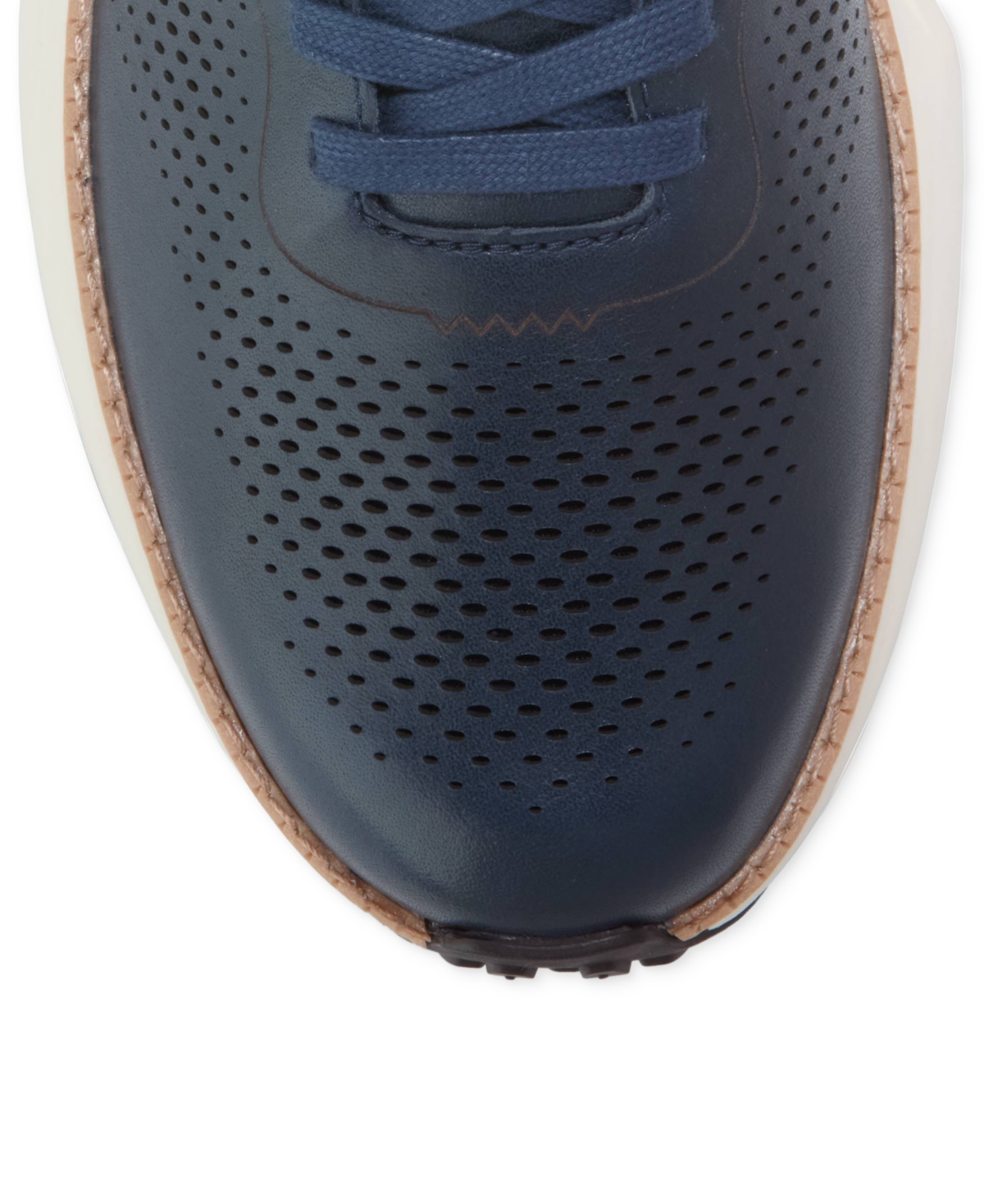 Cole Haan Men's GrandPr Ashland Laser-Perforated Sneaker - Navy Blazer-British Tan-Ivory